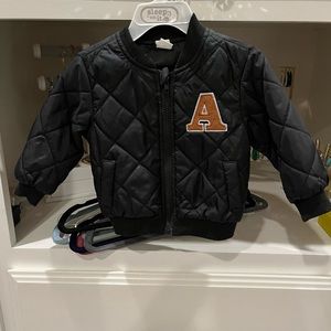 Letterman “A” Quilted Bomber Size 6-9 Months